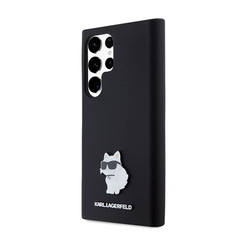 Karl Lagerfeld Silicone Choupette Metal Pin - Case Samsung Galaxy S24 Ultra (czarny) 2