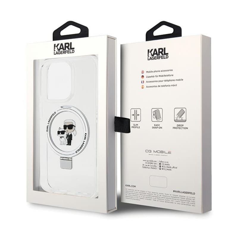 Karl Lagerfeld Ring Stand Karl & Choupette MagSafe - iPhone 14 Pro Case (white) 8