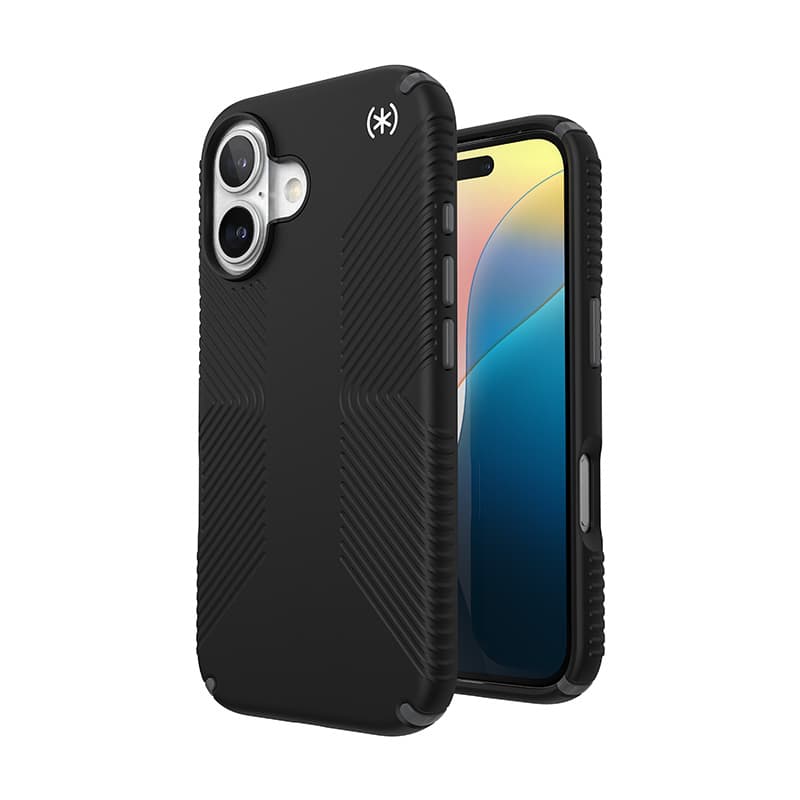 Speck Presidio2 Grip - iPhone 16 Case (Black / Slate Gray / White)