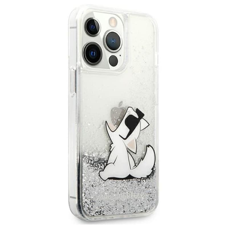 Karl Lagerfeld Liquid Glitter Choupette Fun - Case for iPhone 13 Pro Max (Silver) 4
