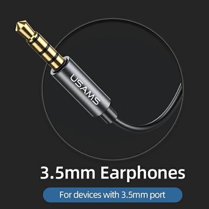 USAMS EP-46 - 3.5 mm stereo jack headphones (Black) 3