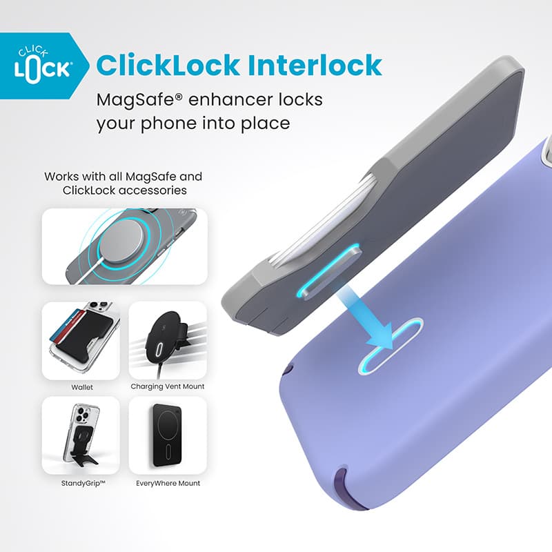 Speck Presidio2 Pro ClickLock & MagSafe - iPhone 16 Pro Case (Future Lavender / Cassis Purple / White) 2