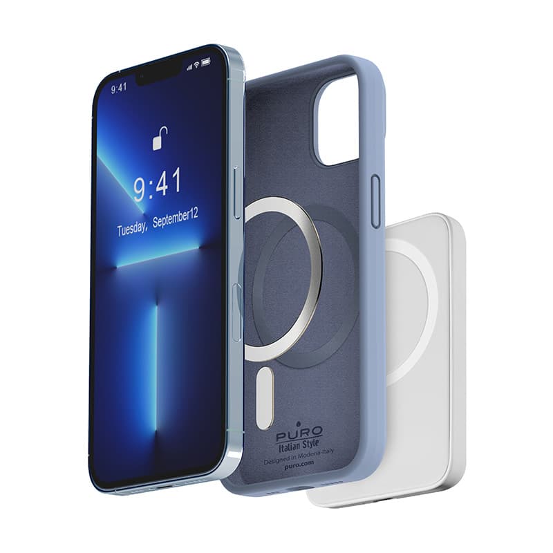 PURO ICON MAG - Case for iPhone 14 Max MagSafe (Sierra Blue) 3