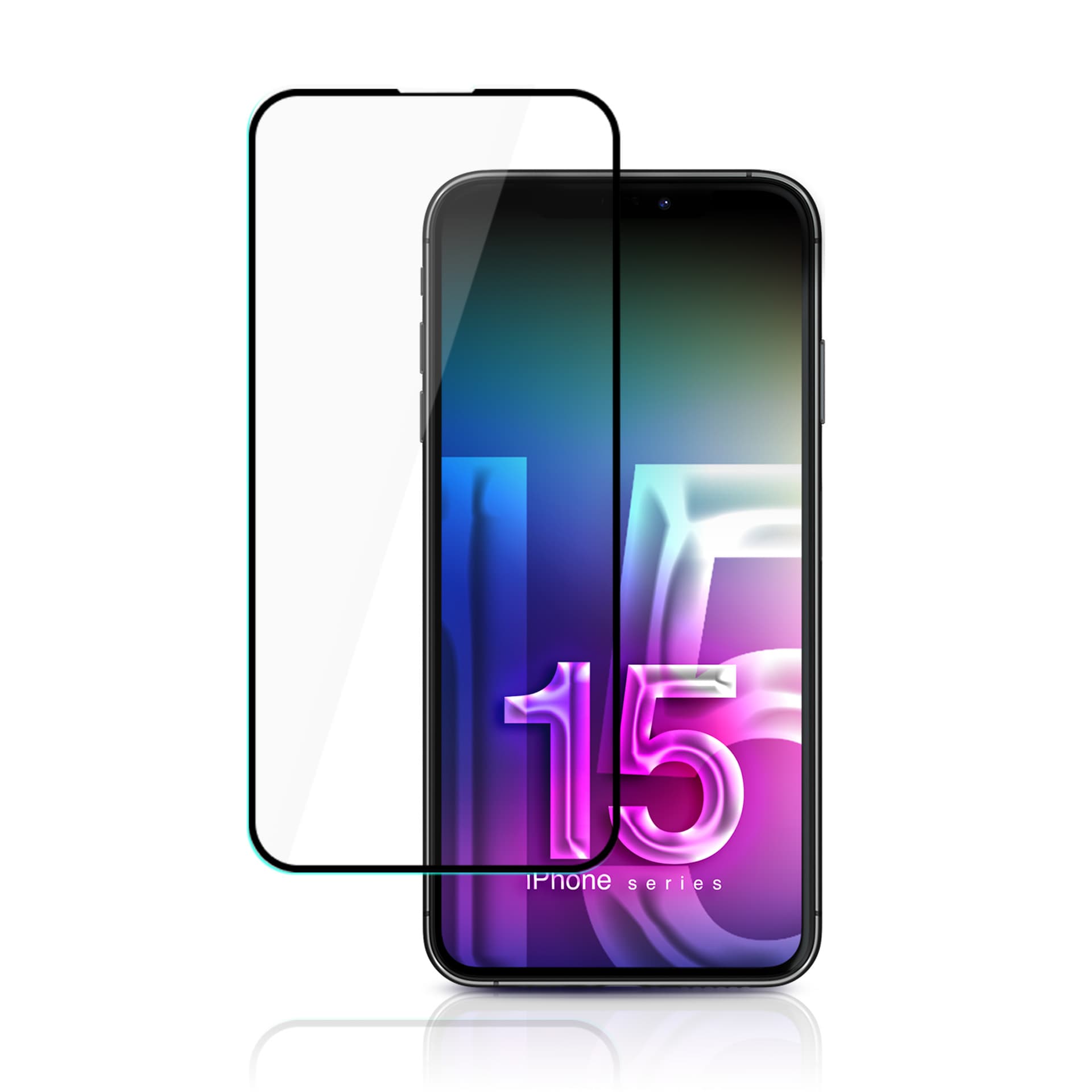 3mk HardGlass Max Lite - Tempered Glass for iPhone 15 Pro Max (Black) 2