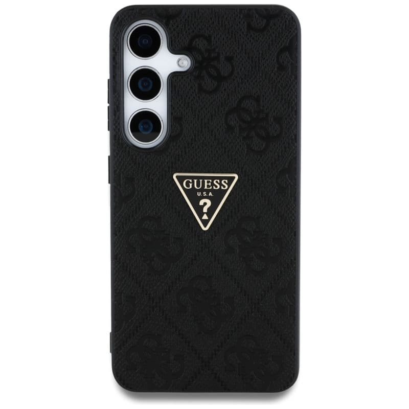Guess Hot Stamp 4G Pattern Triangle Metal Logo - Case for Samsung Galaxy S25 (black) 3