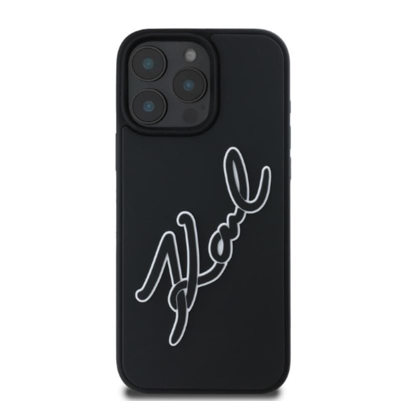 Karl Lagerfeld 3D Rubber Bicolor Signature - Case for iPhone 16 Pro Max (black) 3
