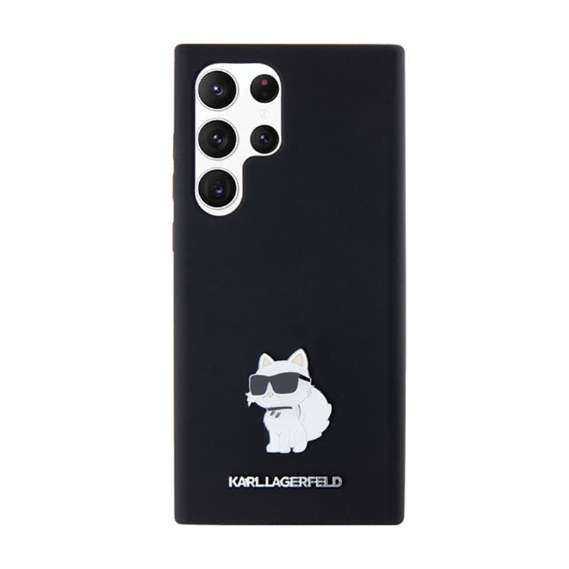 Karl Lagerfeld Silicone Choupette Metal Pin - Case Samsung Galaxy S24 Ultra (czarny) 3