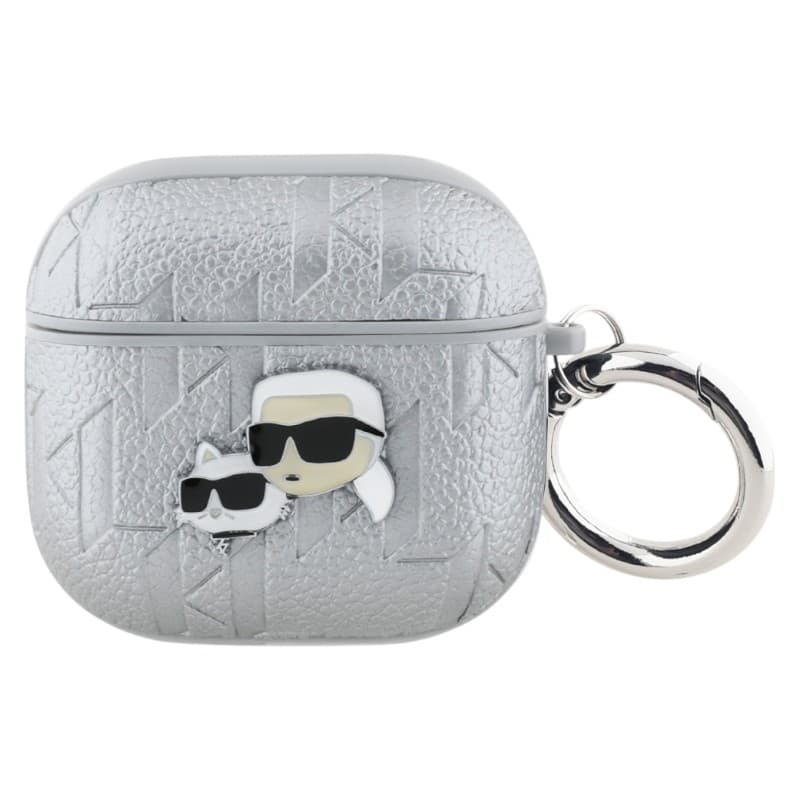 Karl Lagerfeld Monogram Karl & Choupette Head - AirPods 4 Case (silver)