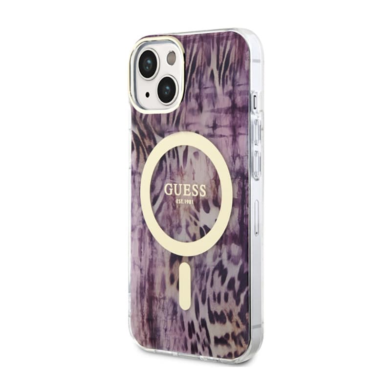 Guess Leopard MagSafe - Case for iPhone 14 (Pink) 2