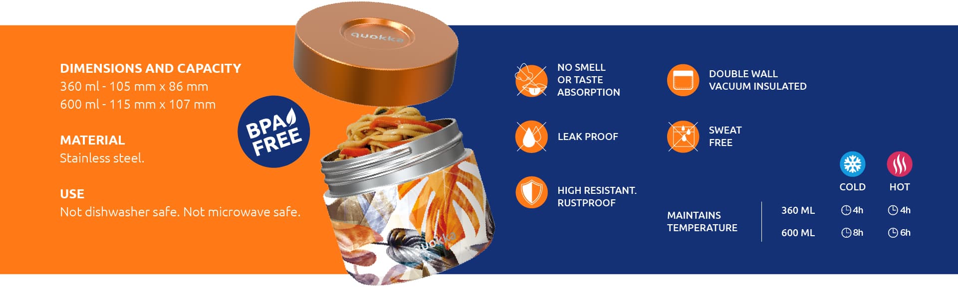 Quokka Whim Food Jar - Thermal Lunchbox / Lunch Thermos 360 ml (Autumn) 3