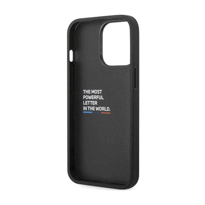 BMW Leather Carbon Blue Line - Case for iPhone 13 Pro (Black) 7
