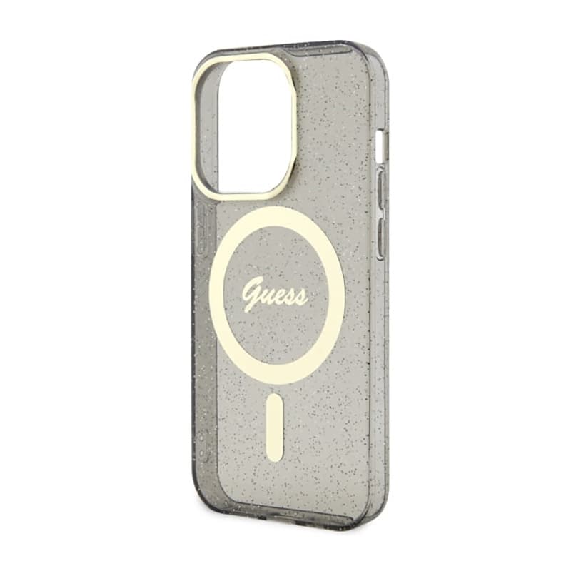 Guess Glitter Gold MagSafe - Case for iPhone 14 Pro (Black) 6