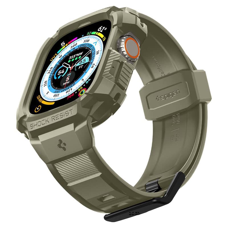 Spigen Rugged Armor Pro - Strap with case for Apple Watch Ultra 49 mm (Vintage Khaki) 6
