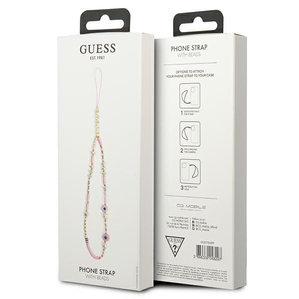 Guess Phone Strap Beads Shell Pink 3