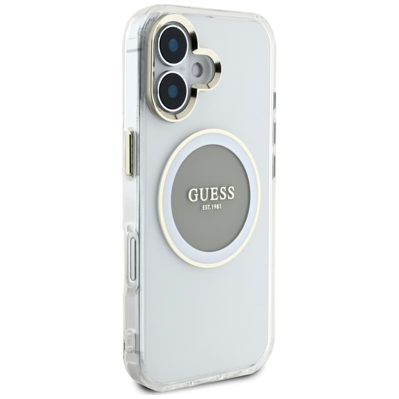 Guess IML Metal Colored Circle Classic Logo MagSafe - Case for iPhone 16 (gray) 4