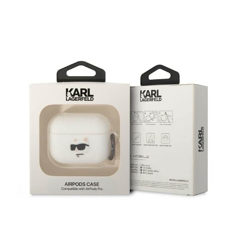 Karl Lagerfeld Silicone NFT Choupette Head 3D - AirPods Pro Case (white) 3