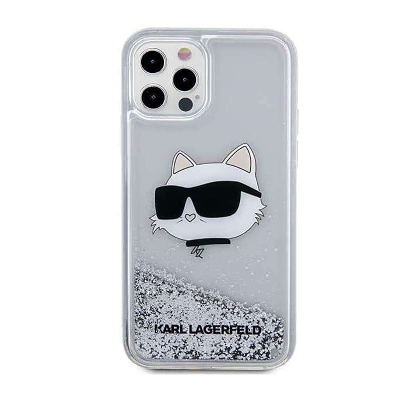 Karl Lagerfeld Liquid Glitter NFT Choupette Head - Case for iPhone 12 / iPhone 12 Pro (Silver) 3