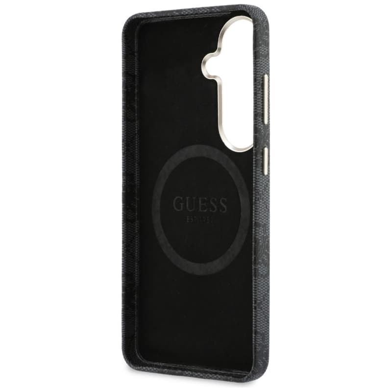 Guess 4G Rhinestone Round Logo MagSafe - Samsung Galaxy S26 Case (Black) 7