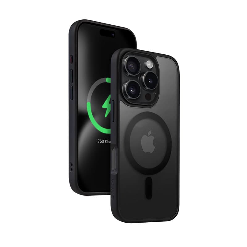 Crong Hybrid Frost MAG Cover - Case with MagSafe for iPhone 16 Pro (Black) 1
