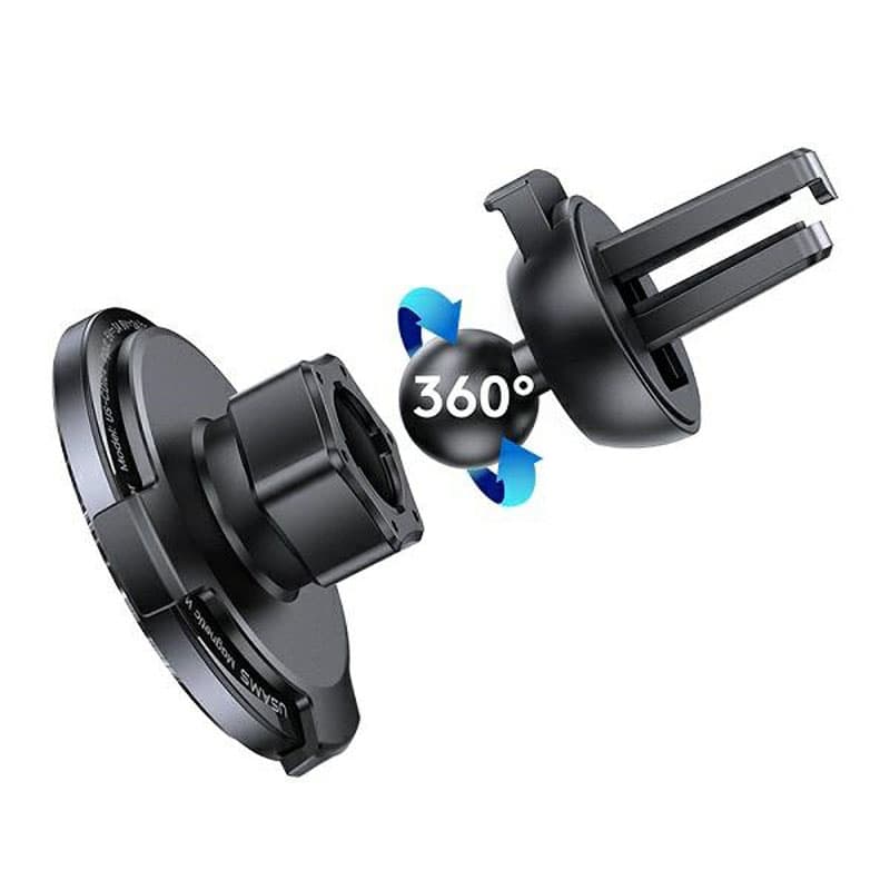 USAMS US-CD164 - Car holder with 15W inductive charger (Black) 5