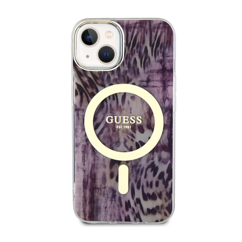 Guess Leopard MagSafe - Case for iPhone 14 (Pink) 3
