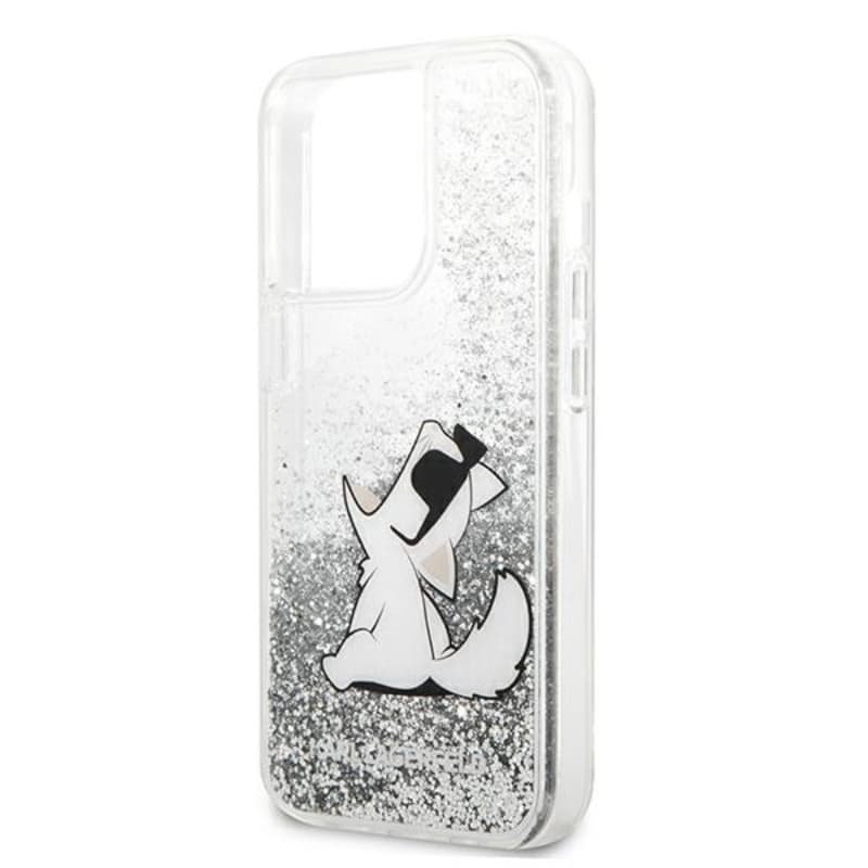 Karl Lagerfeld Liquid Glitter Choupette Fun - Case for iPhone 13 Pro Max (Silver) 6
