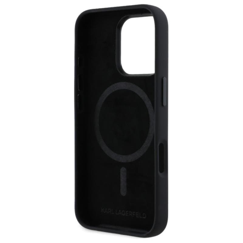 Karl Lagerfeld Silicone Shadow Metal Initial MagSafe - Case for iPhone 16 Pro Max (black) 7