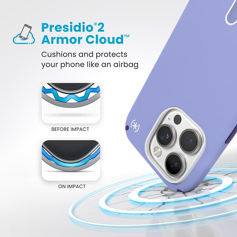 Speck Presidio2 Pro ClickLock & MagSafe - iPhone 16 Pro Case (Future Lavender / Cassis Purple / White) 4