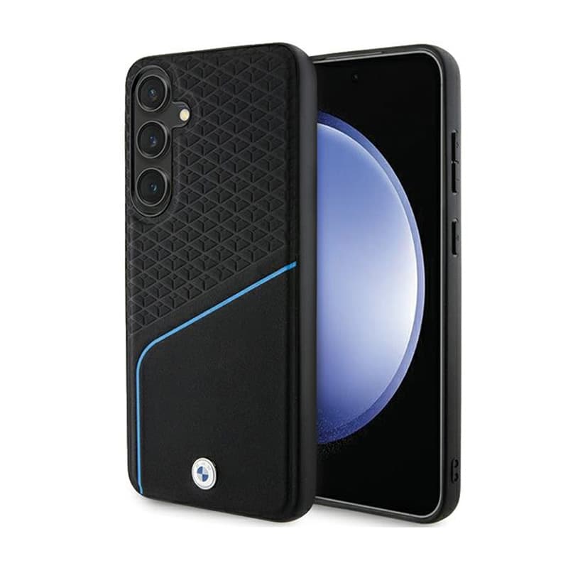 BMW Signature Leather Textured & Line MagSafe - Case for Samsung Galaxy S24+ (Black) 1