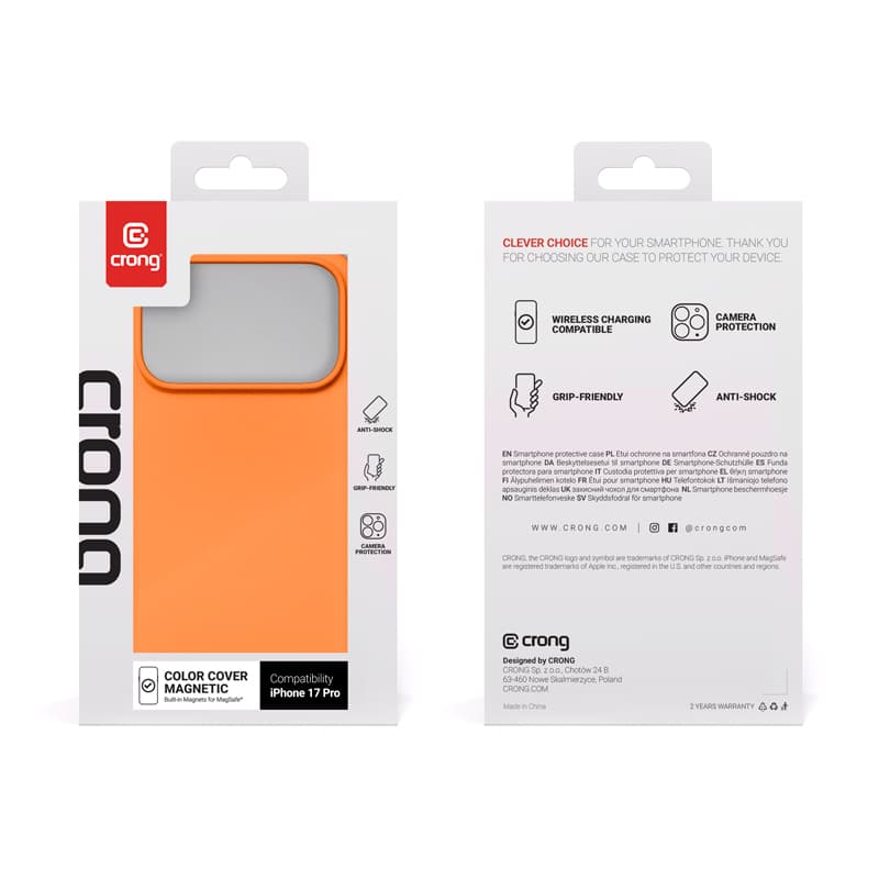 Crong Color Cover Magnetic - MagSafe iPhone 17 Pro Case (Orange) 4