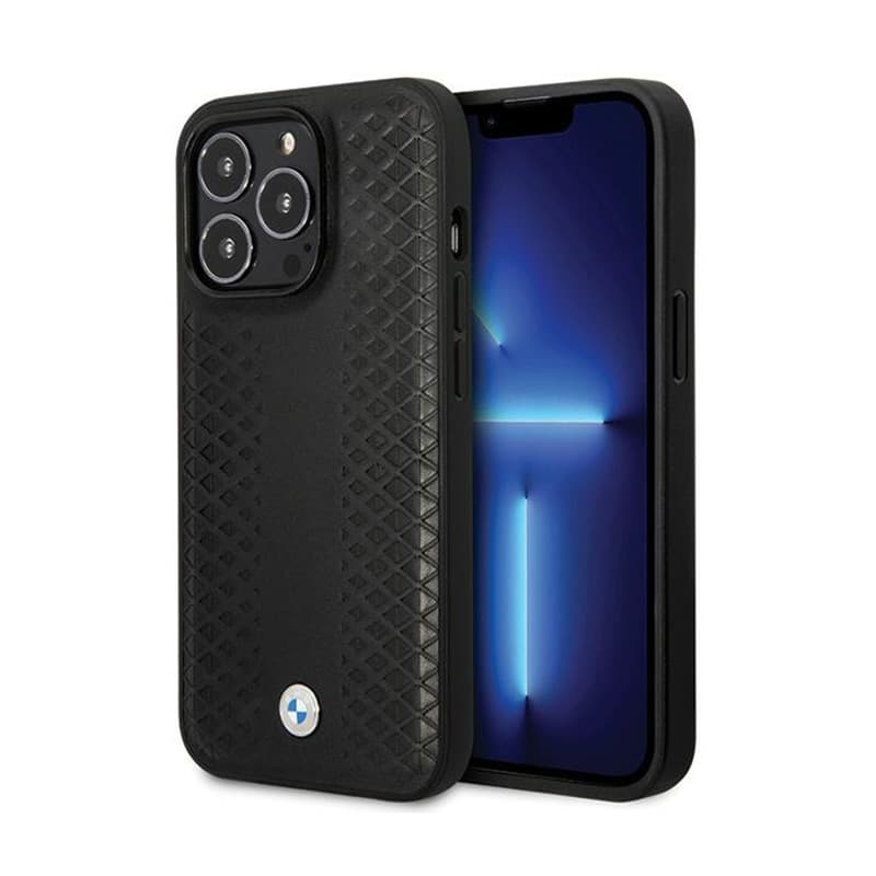 BMW Leather Diamond Pattern - Case for iPhone 14 Pro (Black) 1