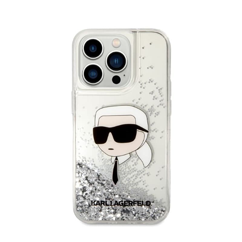 Karl Lagerfeld Liquid Glitter NFT Karl's Head - Case for iPhone 14 Pro Max (Silver) 3