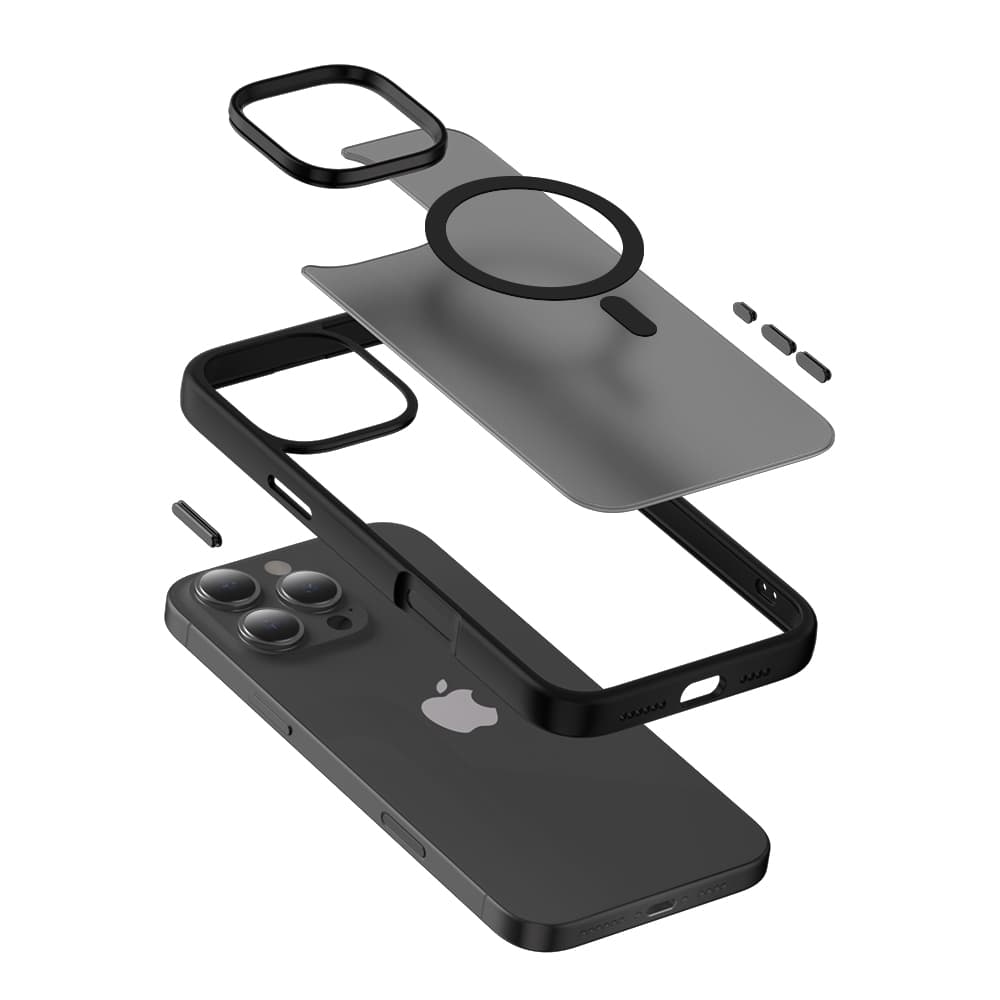 Crong Hybrid Frost MAG Cover - Case with MagSafe for iPhone 16 Pro (Black) 2