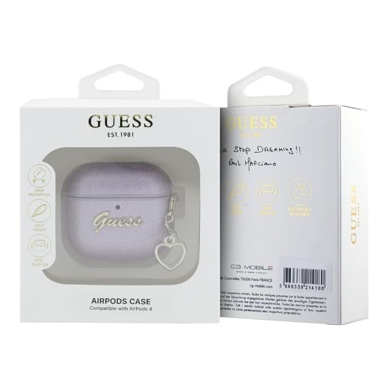Guess Metallic Script Charm - AirPods 4 Case (purple) 2