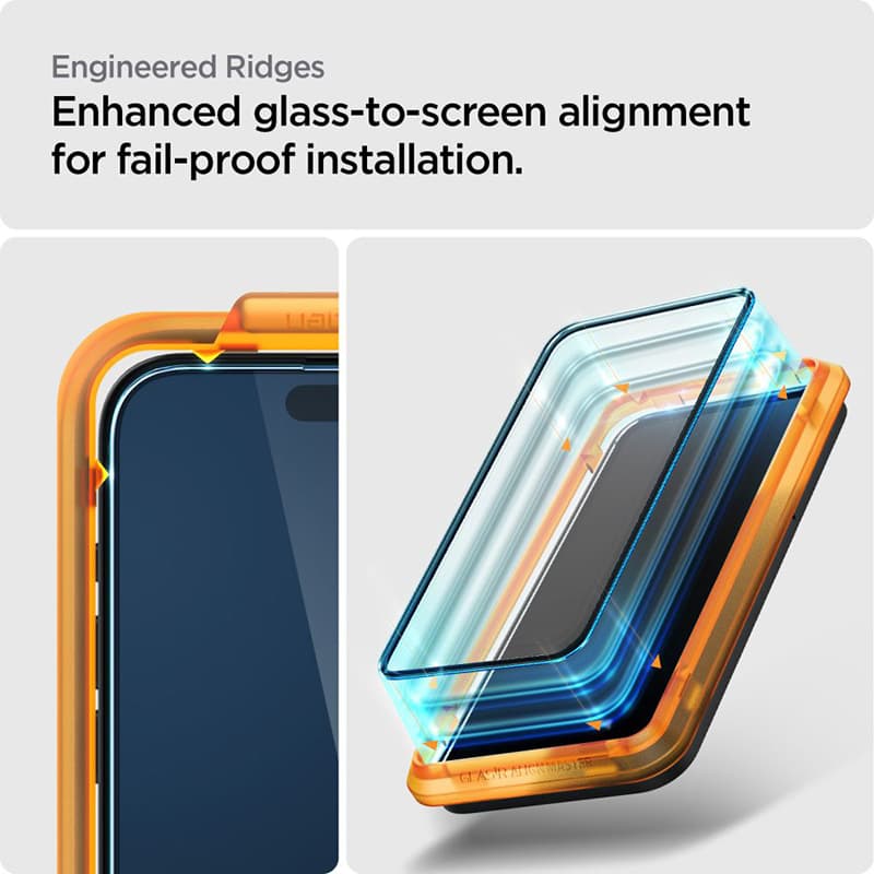 Spigen Alm Glass FC 2-Pack - Tempered glass for iPhone 15 Pro 2 pcs (Black frame) 8