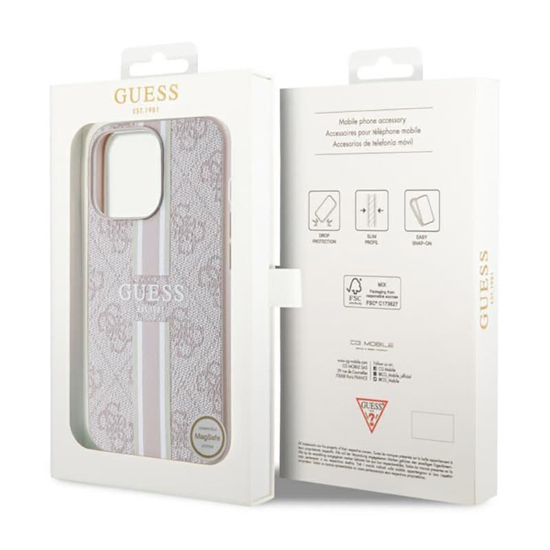 Guess 4G Printed Stripes MagSafe - Case for iPhone 13 Pro (Pink) 8