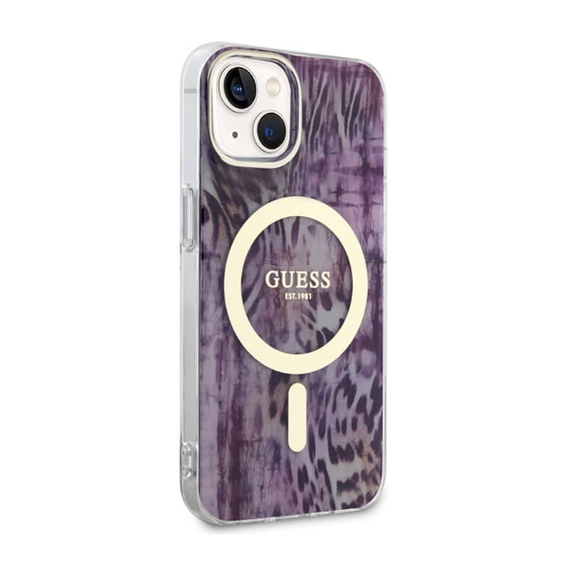 Guess Leopard MagSafe - Case for iPhone 14 (Pink) 4