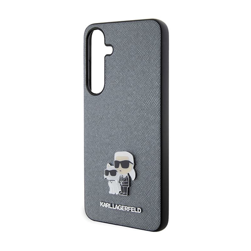 Karl Lagerfeld Saffiano Karl & Choupette Metal Pin - Samsung Galaxy S24+ Case (grey) 6