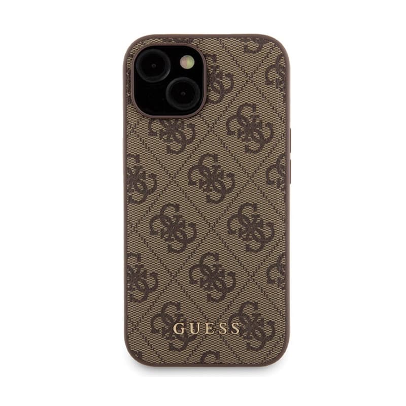 Guess Bundle Pack MagSafe 4G Metal Gold Logo - Case set + Power Bank 5000mAh MagSafe iPhone 15 (brown) 3