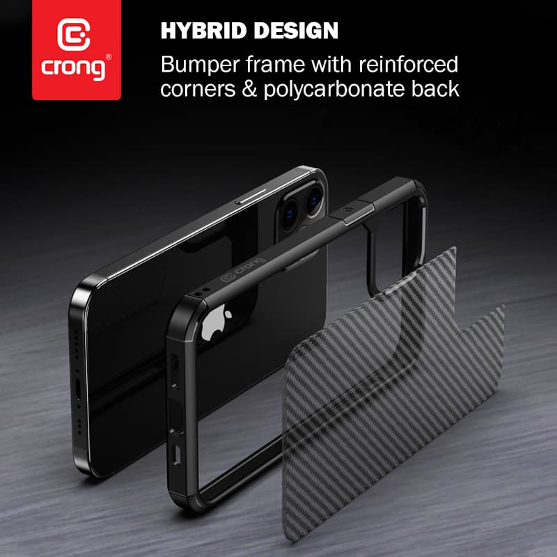 Crong Hybrid Carbon - iPhone 12 Pro Max Case (Black) 8