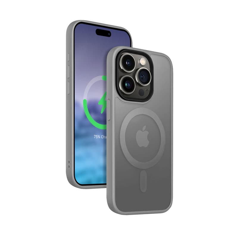 Crong Hybrid Frost MAG Cover - iPhone 15 Pro MagSafe Case (Gray) 1