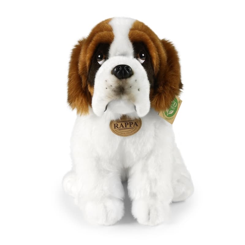 Rappa - Plush realistic St. Bernard dog mascot sitting 30 cm Eco-Friendly 2