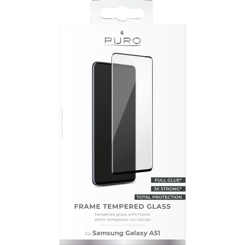 PURO Frame Tempered Glass - Protective glass for the screen of Samsung Galaxy A51 (black frame) 2