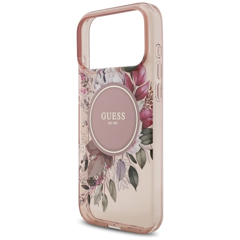 Guess IML Flowers Electro Pearl Strap MagSafe - Case iPhone 17 Pro Max (pink) 6