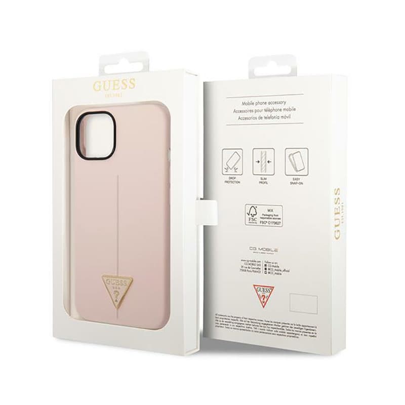Guess Silicone Triangle Logo - Case for iPhone 14 Plus (Pink) 8