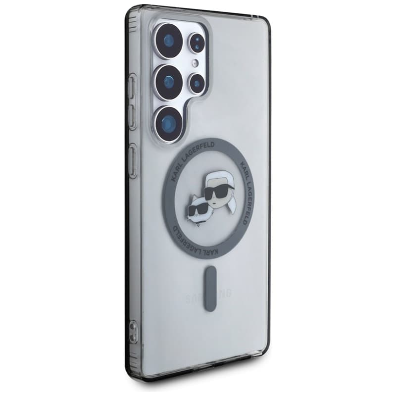 Karl Lagerfeld Button Karl & Choupette Heads Printed Logo MagSafe - Case for Samsung Galaxy S25 Ultra (Black) 4