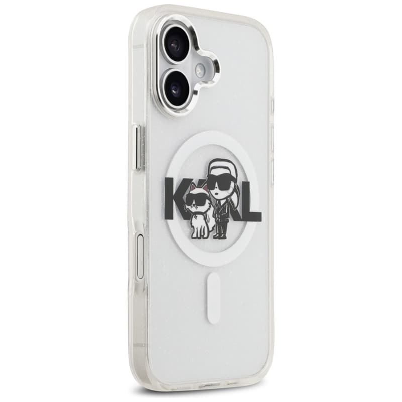 Karl Lagerfeld IML Glitter Karl & Choupette Sketch Logo MagSafe - Case for iPhone 17 (transparent) 4
