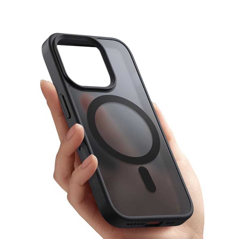 Crong Hybrid Frost MAG Cover - Case with MagSafe for iPhone 16 Pro (Black) 3