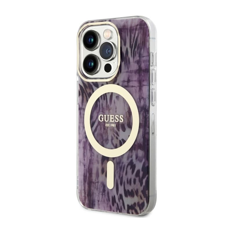 Guess Leopard MagSafe - Case for iPhone 14 Pro Max (Pink) 2