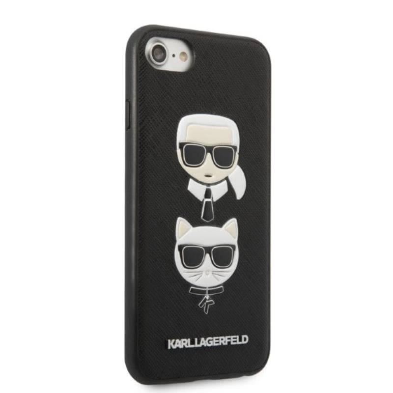 Karl Lagerfeld Saffiano Karl & Choupette Heads - Case for iPhone SE 2022 / SE 2020 / 8 / 7 (Black) 4
